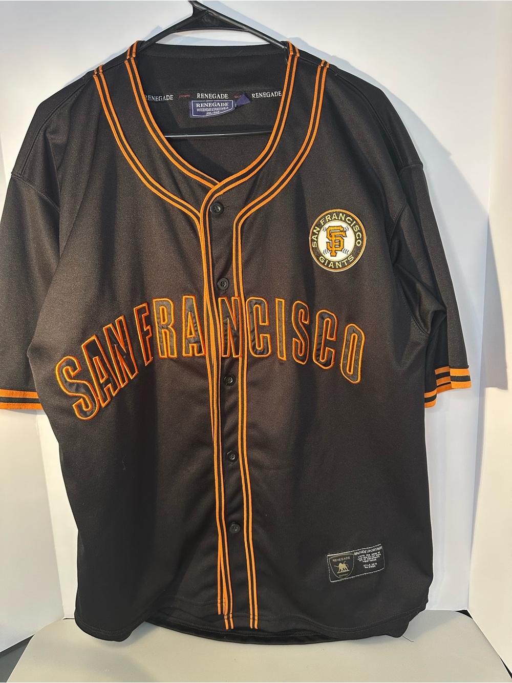 San Francisco Black & Orange Baseball Jersey - Renegade 2XL